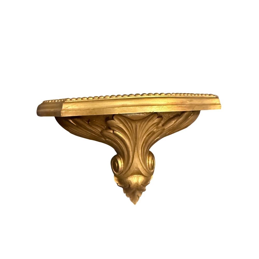 Vintage 1978 Homco Gold Wall Corbel Shelf Ornate Acanthus Leaf 3815 B USA